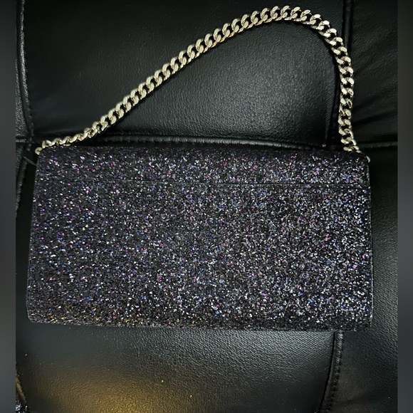 kate spade New York black w/multi colored glitter Milou Sunset Lane clutch. - Picture 2 of 5